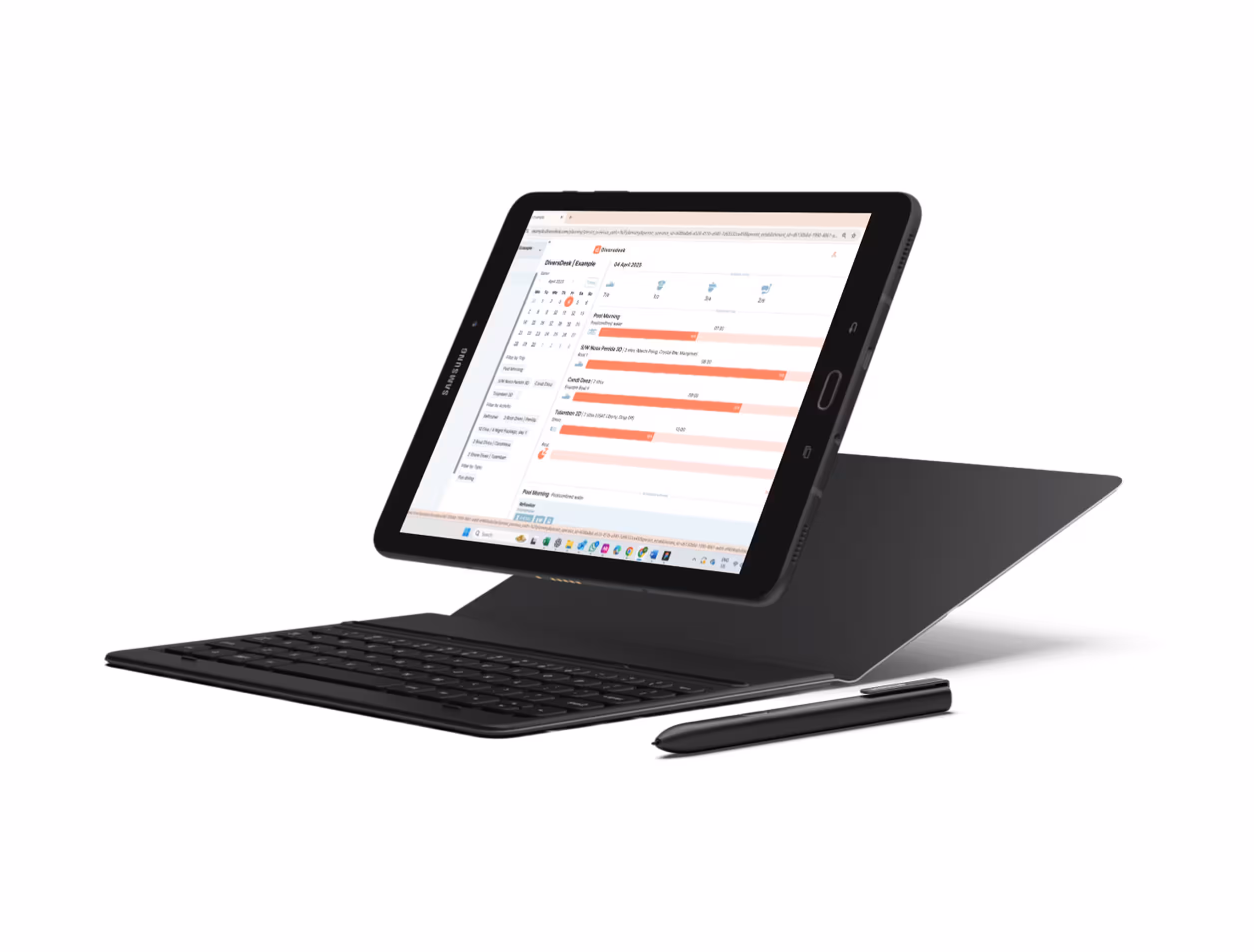 Dive center team using software on a tablet