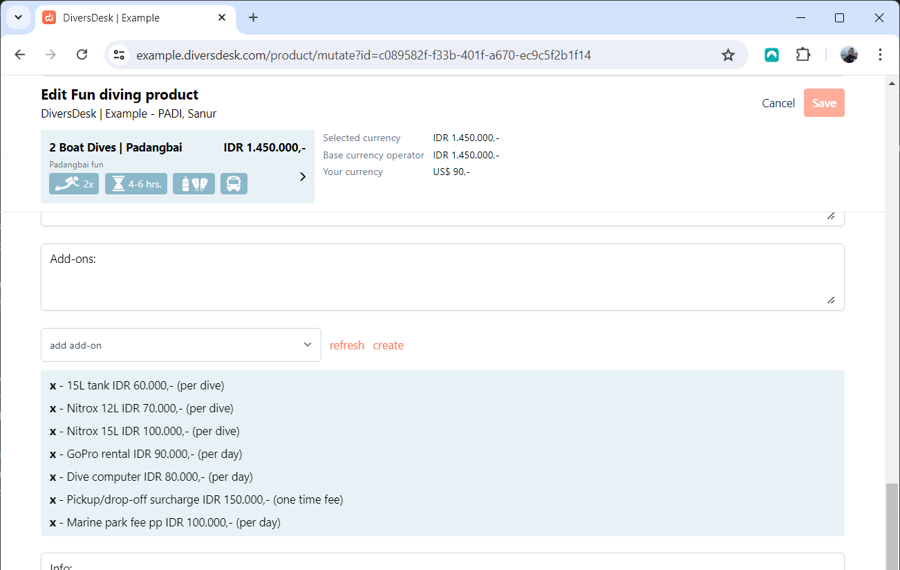 Edit an activity