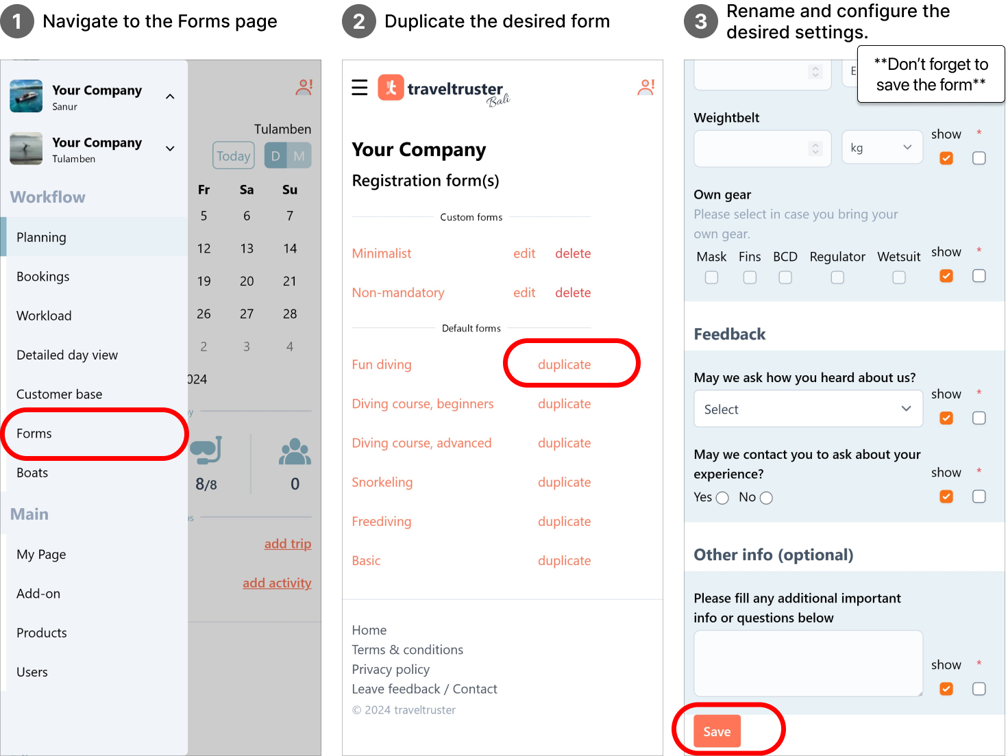 Create custom form