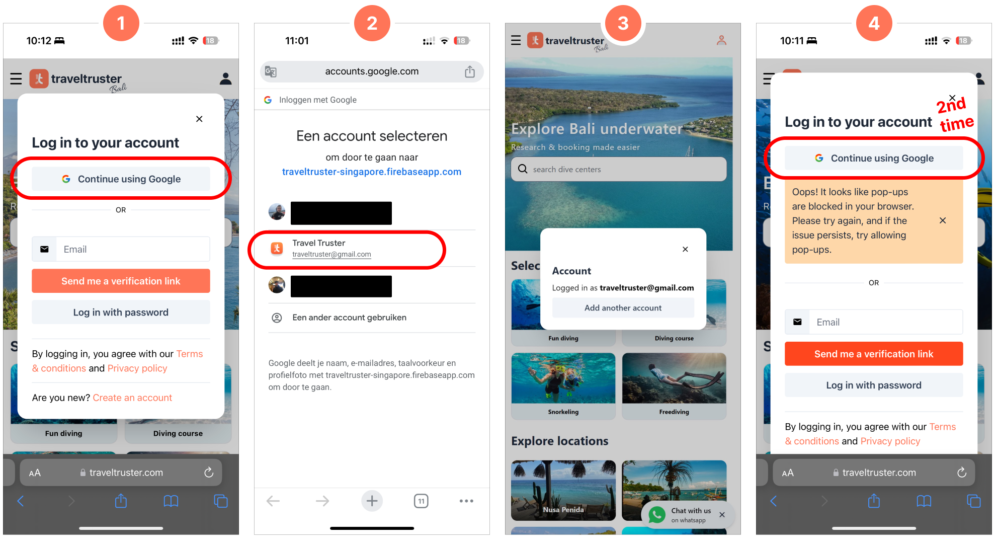 Login through google