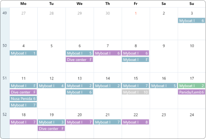 Month calendar