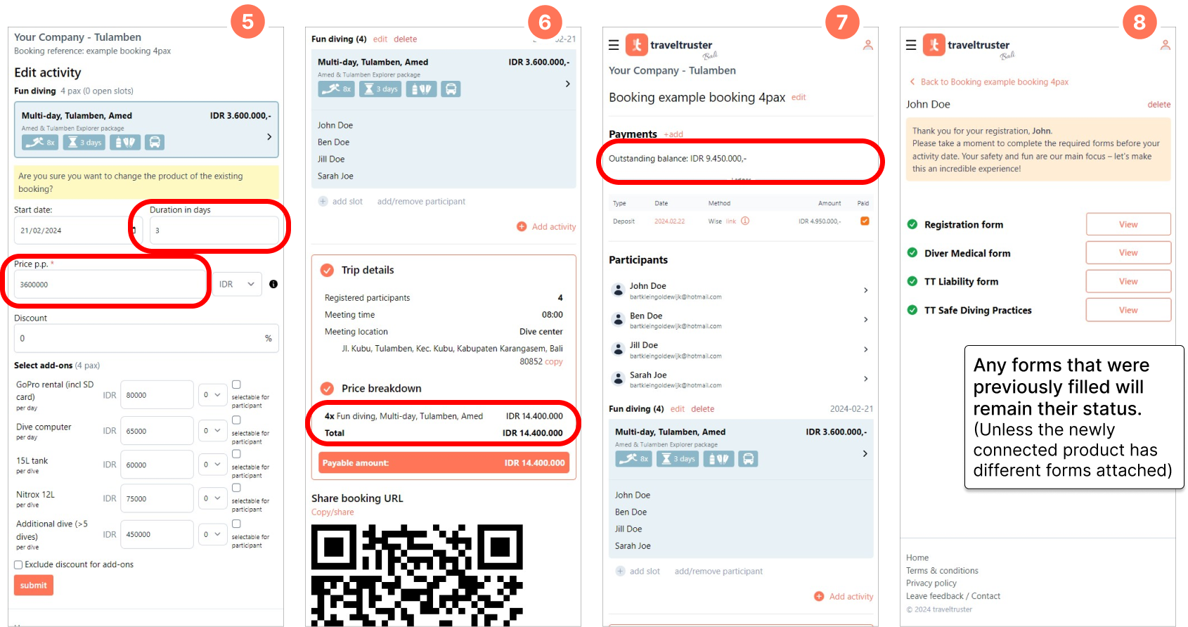 Update the input fields of the newly connected activity