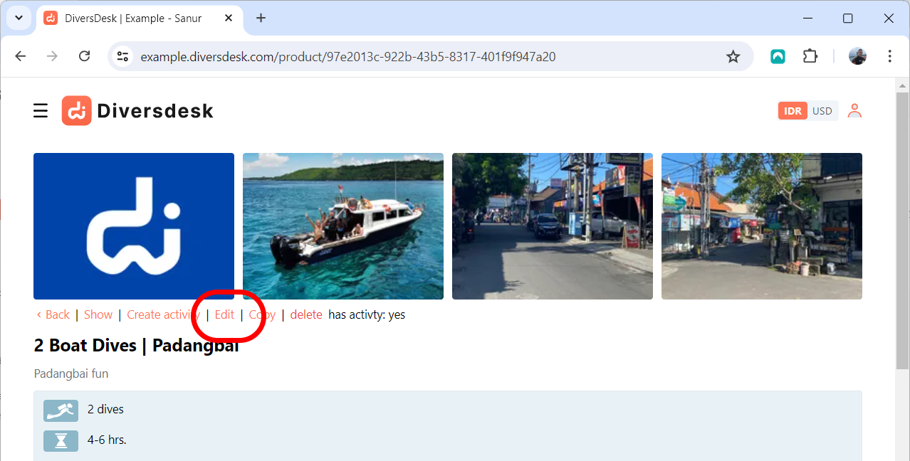 Edit an activity