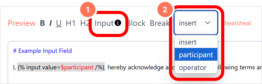 Create a new waiver through the 'Create' hyperlink