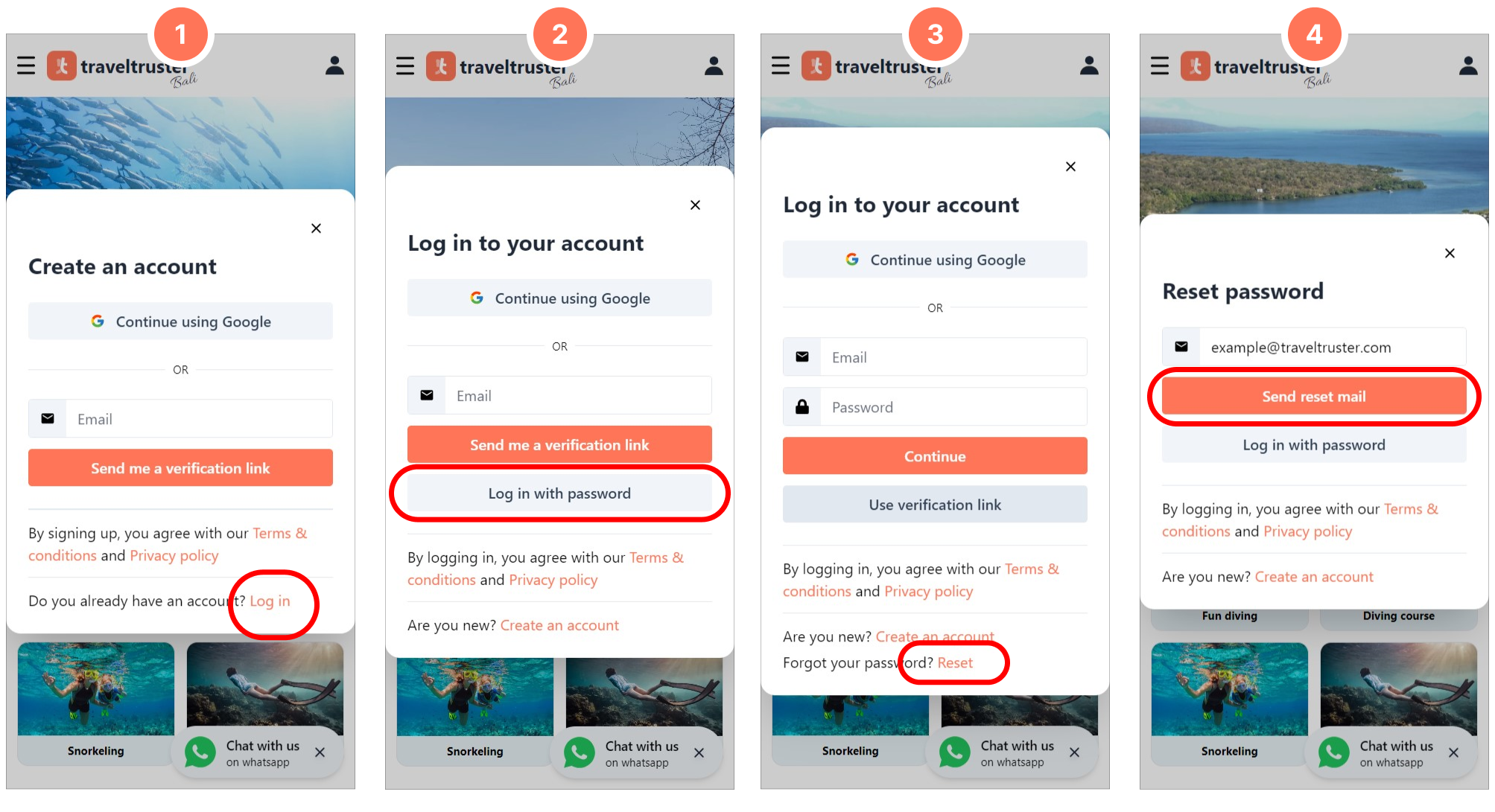 Create or reset your password